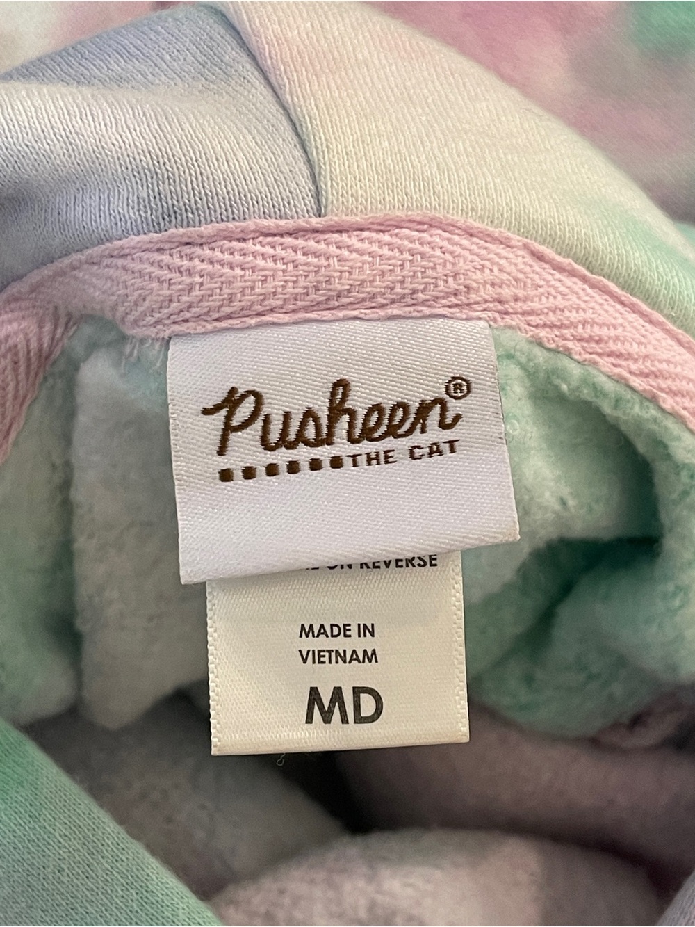 Pastel Tie-Dye Pusheen the Cat Birthday Dessert Hoodie - Picture 4 of 4